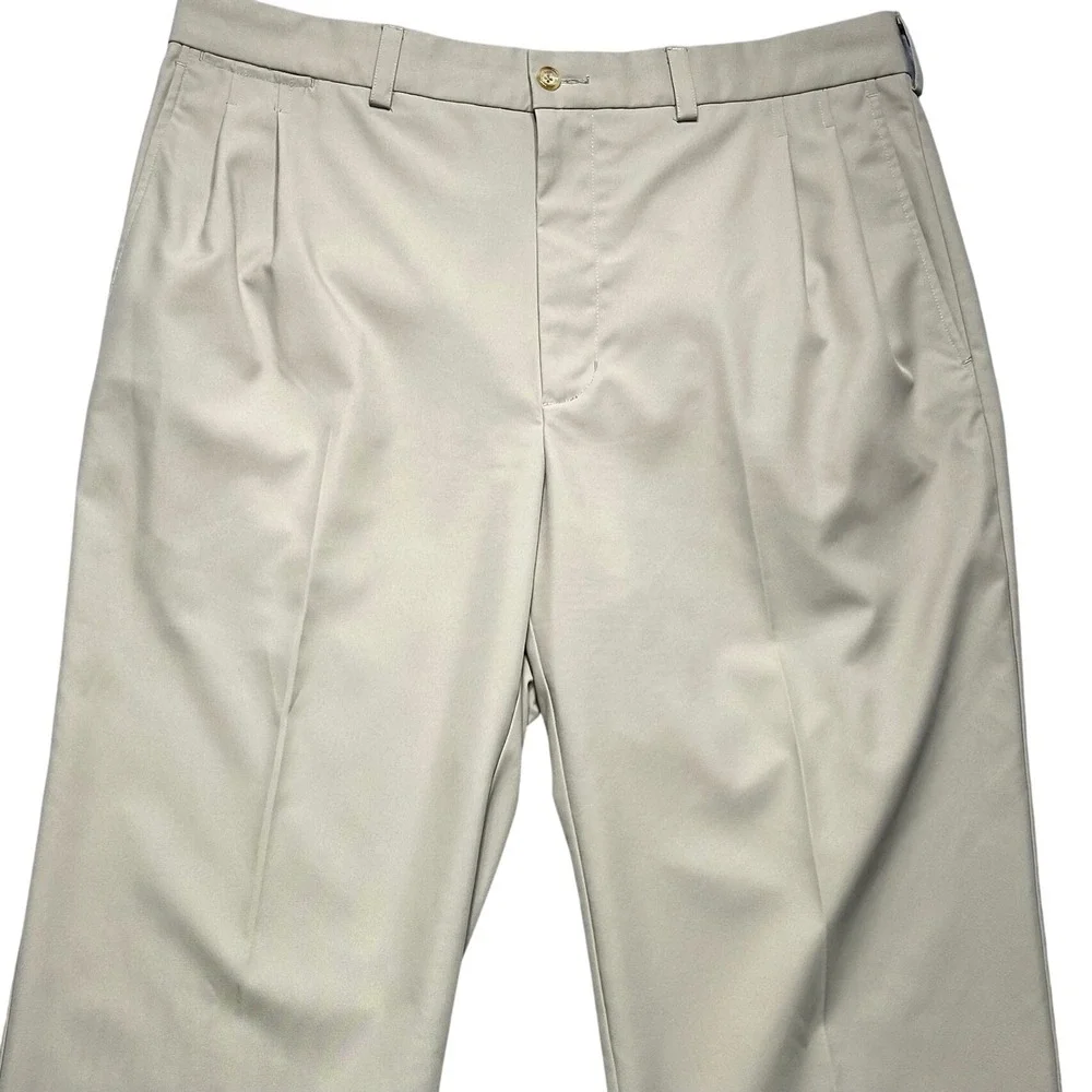Callaway Golf Pants Pleated Mens 36x32 Khaki Tan‎ Performance Cuffed Classic